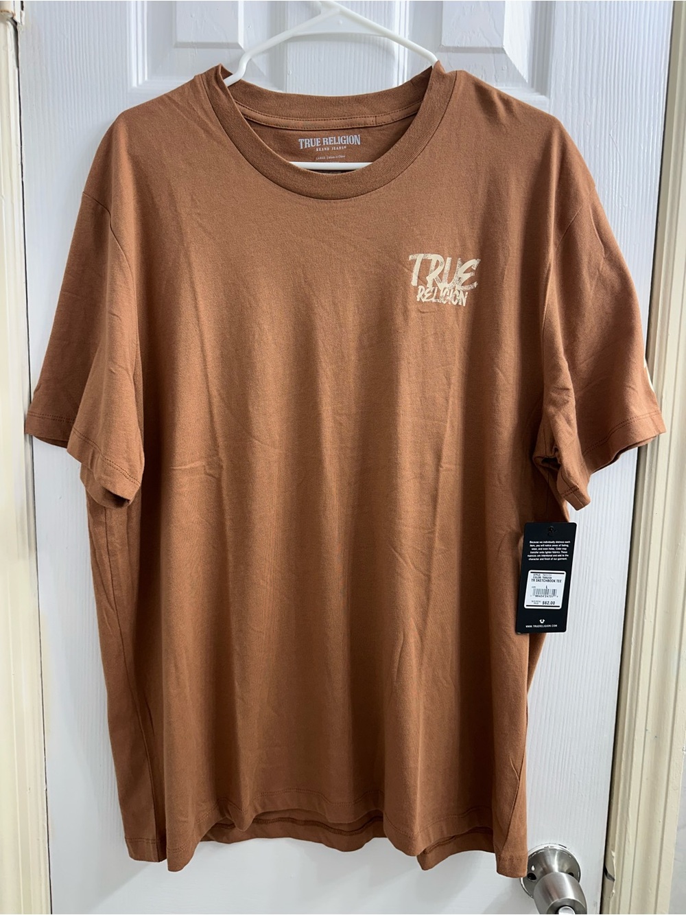 True Religion TR Sketchbook Tee Buddha Logo Graphic Brown Men's L Crew T-Shirt